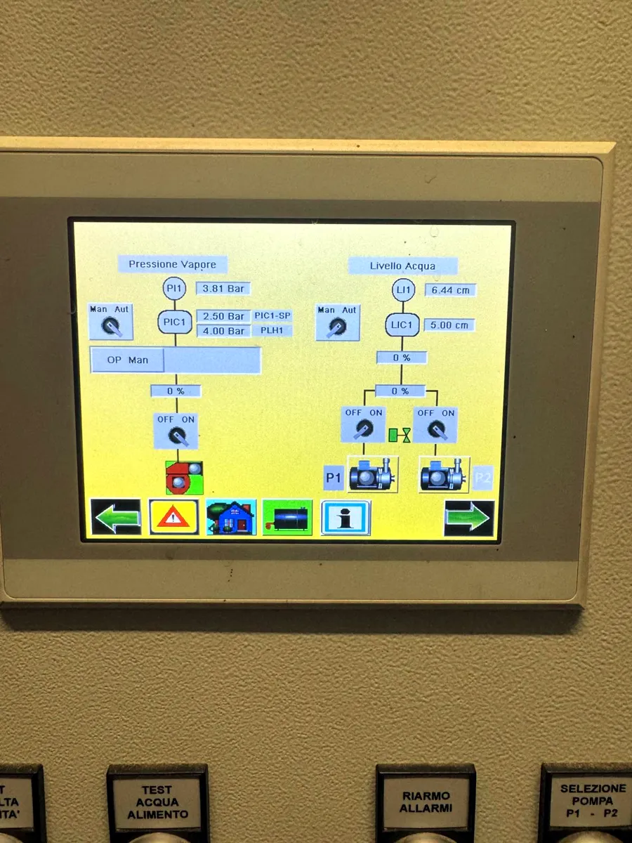 Pannello touch di supervisione di un impianto